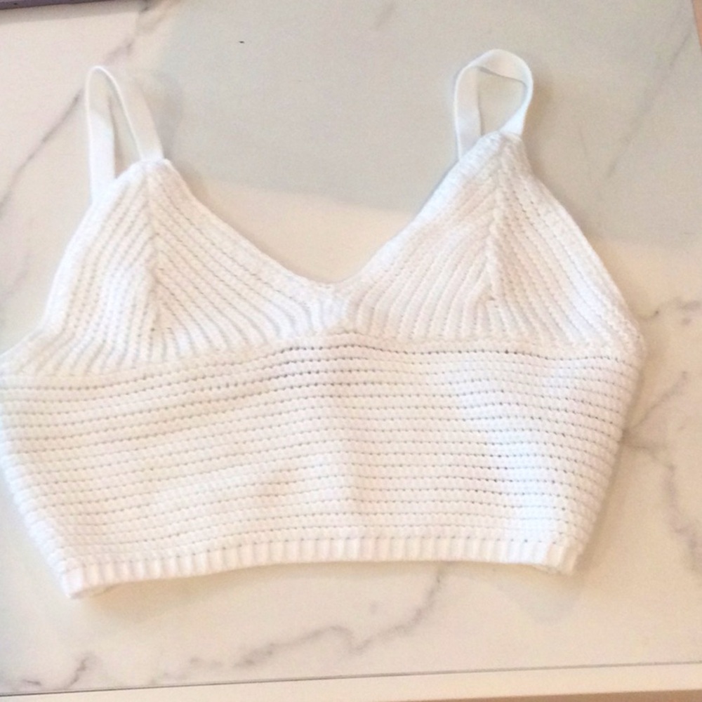 Hollister White crochet  Crop Top, small.